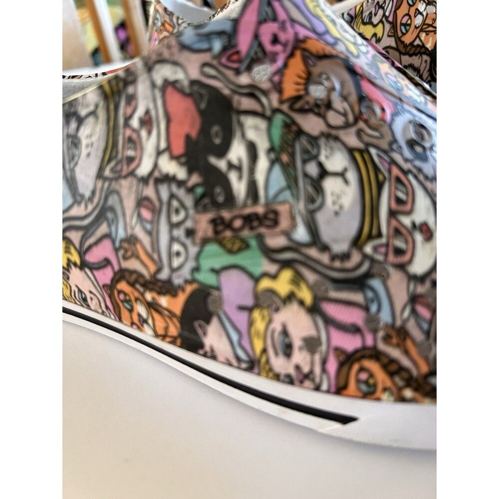 Skechers BOBS Aquamenace Cat Print Shoes Women Sz 9 Slip On EVA Foam Rubber Flat - Picture 4 of 13